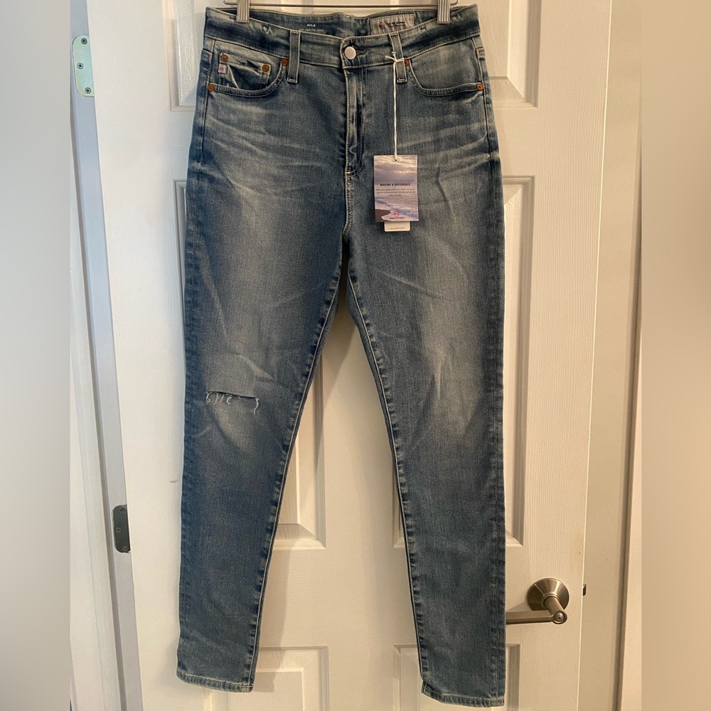 Ag Adriano Goldschmied Super High Rise Skinny Denim Jeans, NWT, Size 31